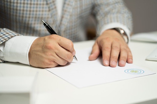 A man drafting legal document